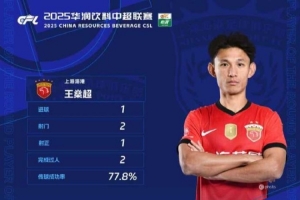 官方：凌空抽射轰出世界波，王燊超当选中超第29轮最佳球员