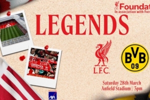 所得收入全部用于慈善，利物浦官方：3月28日将和多特举办传奇赛